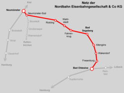 Strecke der Bahnstrecke Neumünster–Bad Oldesloe