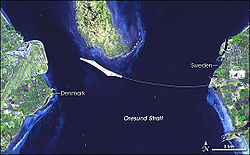 Satellitenbild der Öresundverbindung