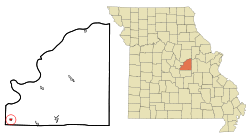 Osage County Missouri Incorporated and Unincorporated areas Meta Highlighted.svg