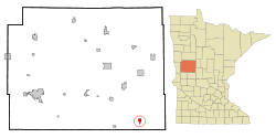 Otter Tail County Minnesota Incorporated and Unincorporated areas Parkers Prairie Highlighted.svg