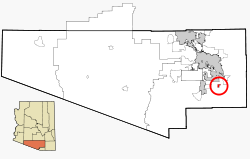 Pima County Incorporated and Unincorporated areas Corona de Tucson highlighted.svg