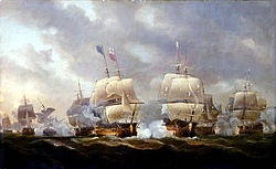 Gemälde der Schlacht von Quiberon Bay von Nicholas Pococ, 1812. National Maritime Museum