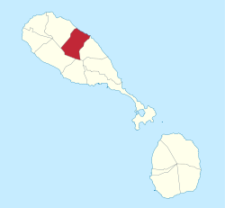 Die Lage von Christ Church auf der Insel St. Kitts