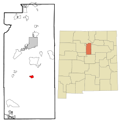 Santa Fe County New Mexico Incorporated and Unincorporated areas Galisteo Highlighted.svg