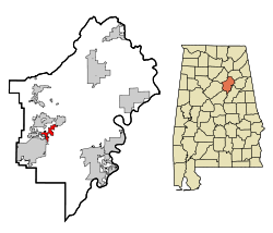 St. Clair County Alabama Incorporated and Unincorporated areas Branchville Highlighted.svg
