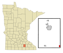 Steele County Minnesota Incorporated and Unincorporated areas Blooming Prairie Highlighted.svg