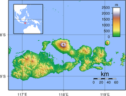 Topografische Karte von Sumbawa