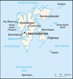 Karte von Spitzbergen