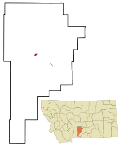 Sweet Grass County Montana Incorporated and Unincorporated areas Big Timber Highlighted.svg