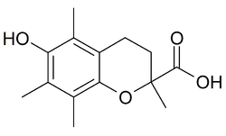 Struktur von 6-Hydroxy-2,5,7,8-tetramethylchroman-2-carbonsäure