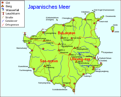 Karte von Ulleungdo und Jukdo