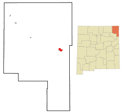 Union County New Mexico Incorporated and Unincorporated areas Clayton Highlighted.svg