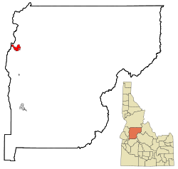 Valley County Idaho Incorporated and Unincorporated areas McCall Highlighted.svg