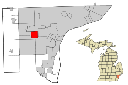 Wayne County Michigan Incorporated and Unincorporated areas Inkster highlighted.svg