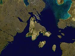 Satelliten-Fotomontage der Southampton-Insel