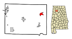 Winston County Alabama Incorporated and Unincorporated areas Addison Highlighted.svg