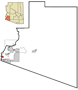 Yuma County Incorporated and Unincorporated areas Gadsden highlighted.svg