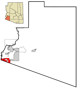 Yuma County Incorporated and Unincorporated areas San Luis highlighted.svg