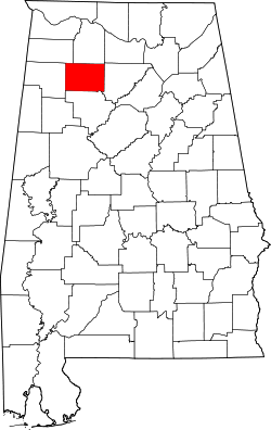 Karte von Winston County innerhalb von Alabama