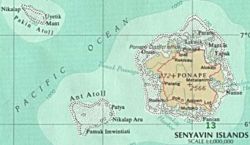 Karte der Senjawin-Inseln