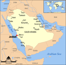 Lage von Dschidda in Saudi-Arabien