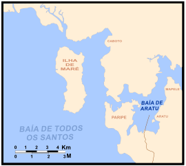 Bucht von Aratu in der Bahia de Todos os Santos