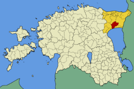 Karte von Estland, Position von Iisaku hervorgehoben