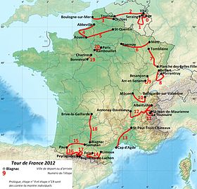 Karte Tour de France 2012