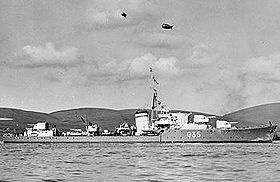 HMS Marne (G35) vor Anker