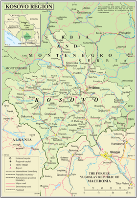Karte des Kosovo