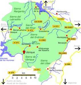 Sierra de Grazalema: Übersichtskarte des Naturparks
