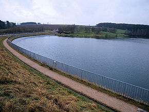 Blick vom Damm des Freilinger Sees