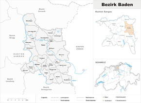 Karte von Bezirk Baden