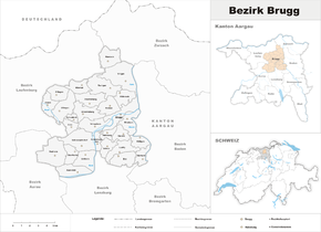 Karte von Bezirk Brugg