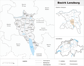 Karte von Bezirk Lenzburg