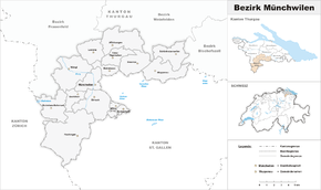 Karte von Bezirk Münchwilen