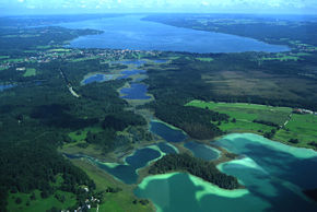 Luftaufnahme Osterseen,Blick Richtung Starnberger See