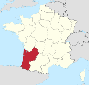 Lage der Region Aquitanien in Frankreich