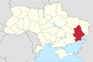 Karte der Ukraine mit Oblast Donezk