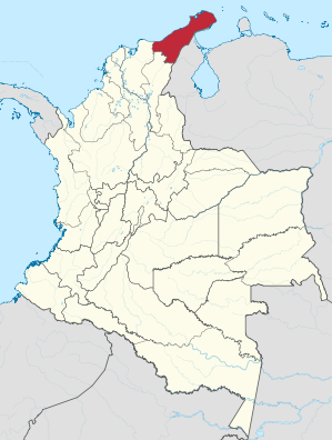 Lage von La Guajira in Kolumbien