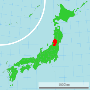 Lage der Präfektur Yamagata in Japan