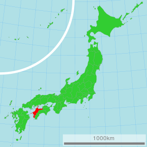 Lage der Präfektur Ehime in Japan