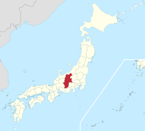 Lage der Präfektur Nagano in Japan