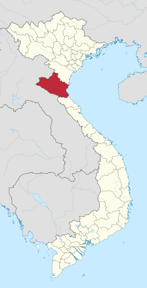 Karte von Vietnam mit der Provinz Nghệ An hervorgehoben