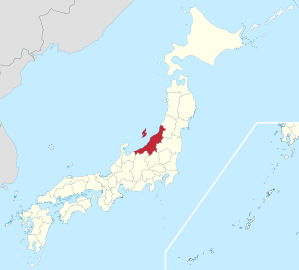 Lage der Präfektur Niigata in Japan