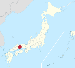 Lage der Präfektur Okayama in Japan