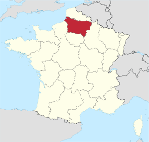 Lage der Region Picardie in Frankreich