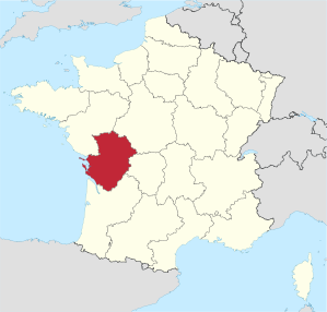 Lage der Region Poitou-Charentes in Frankreich