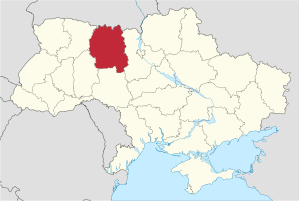 Karte der Ukraine mit Oblast Schytomyr