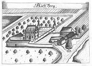 Schloss Aichberg um 1674, Stich von G.M.Vischer